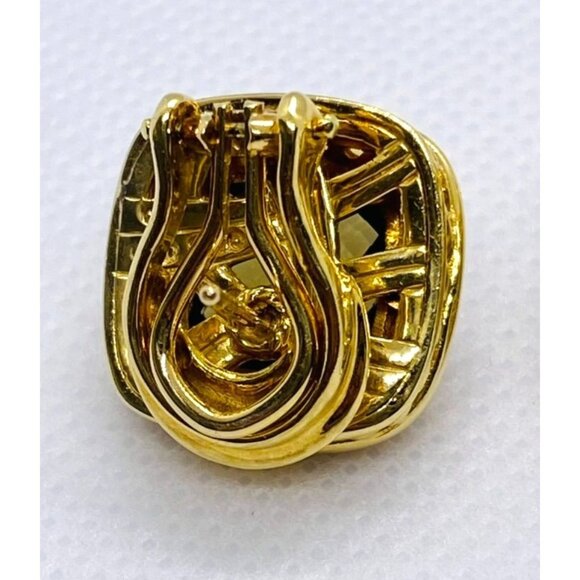 David Yurman Albion Earrings 18KT Yellow Gold 750 Citrine Omega Backs. - Picture 5 of 11